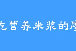 爱吃营养米浆的廖氏