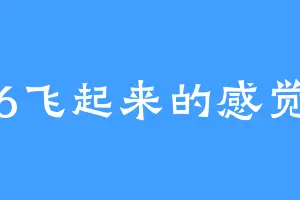 6飞起来的感觉