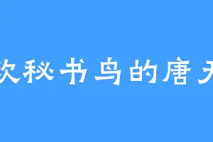 喜欢秘书鸟的唐天阙