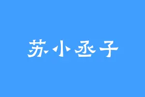 苏小丞子