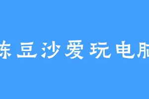 陈豆沙爱玩电脑