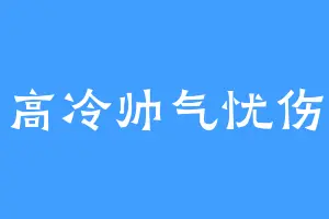 高冷帅气忧伤
