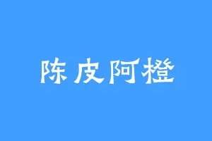 陈皮阿橙