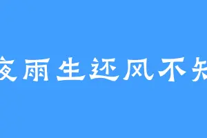 夜雨生还风不知