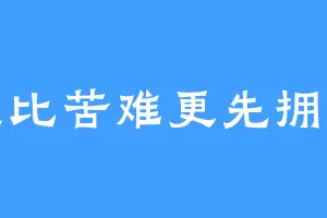 我想比苦难更先拥抱你