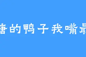 满塘的鸭子我嘴最硬