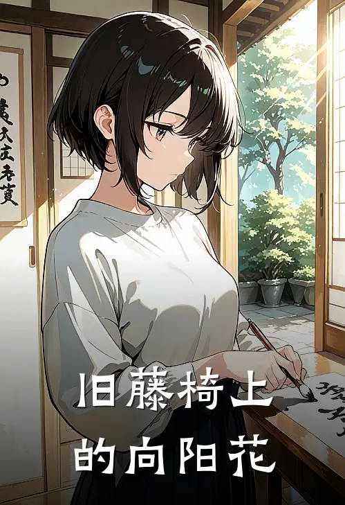 旧藤椅上的向阳花