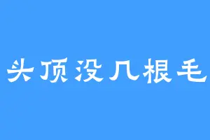 头顶没几根毛