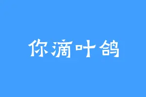 你滴叶鸽