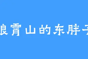 琅霄山的东胖子