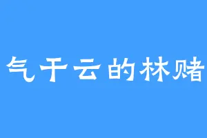 豪气干云的林赌王