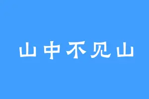 山中不见山