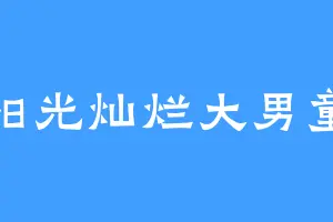 阳光灿烂大男童