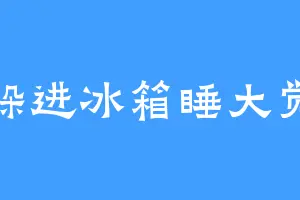 躲进冰箱睡大觉