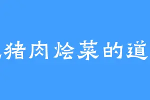 爱吃猪肉烩菜的道正治