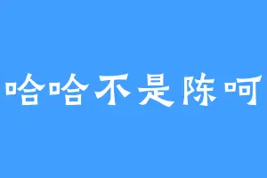 陈哈哈不是陈呵呵