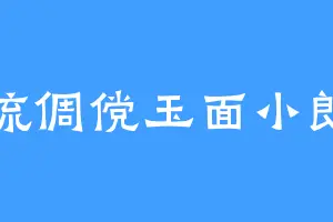 风流倜傥玉面小郎君