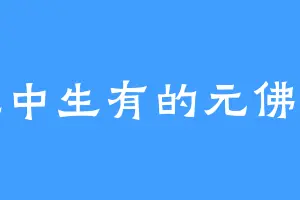 无中生有的元佛子