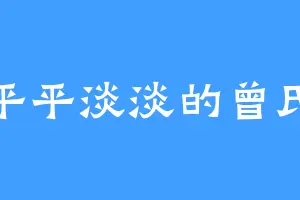 平平淡淡的曾氏
