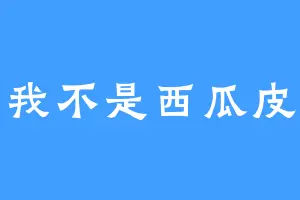 我不是西瓜皮