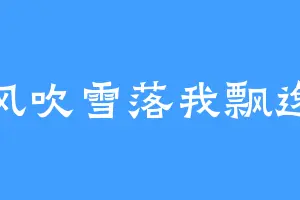 风吹雪落我飘逸